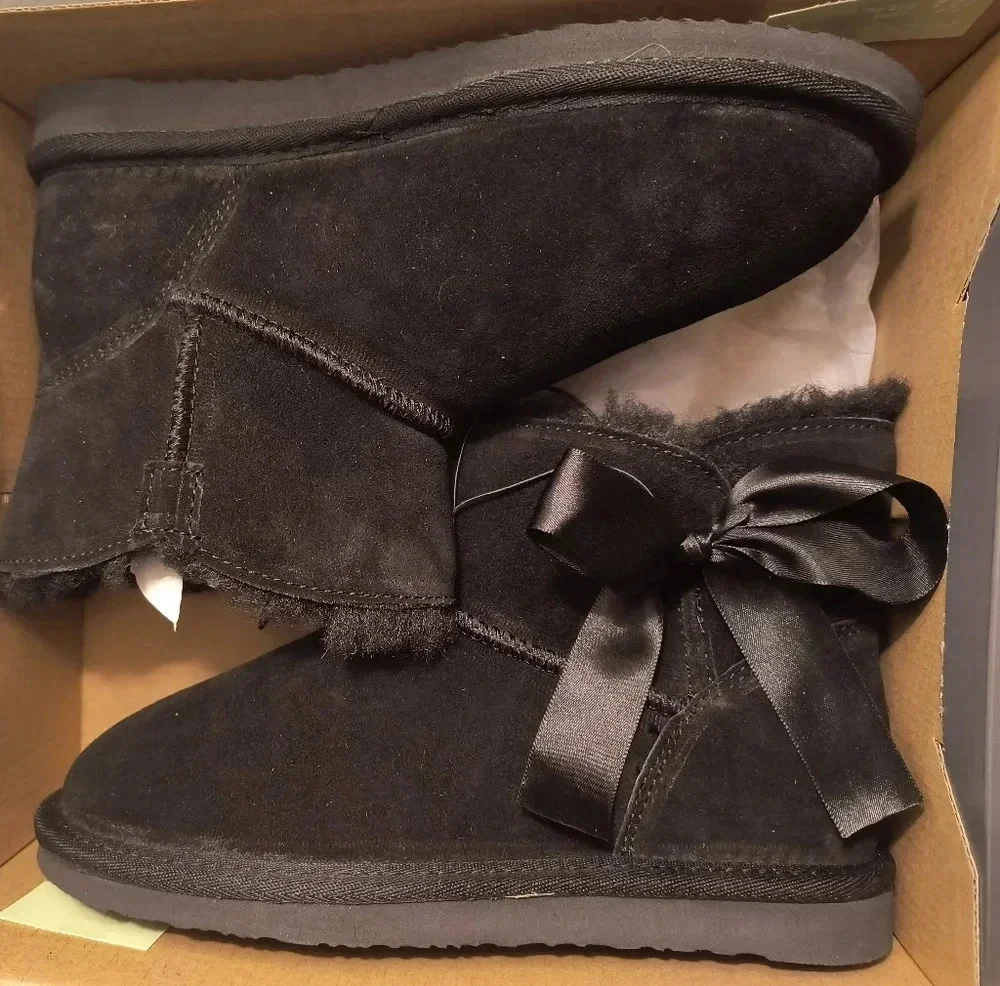 NEW girls size 5 suede kids boot bearpaw faux fur women's winter apparel boots